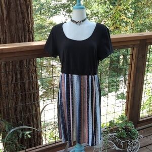 Torrid Black and Stripe Scoop Neck Mini Sundress